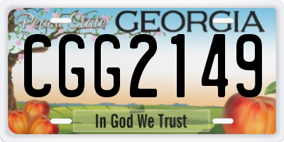 GA license plate CGG2149