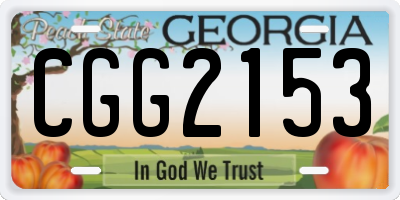 GA license plate CGG2153