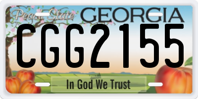 GA license plate CGG2155