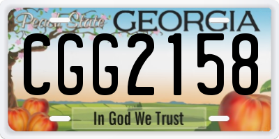 GA license plate CGG2158