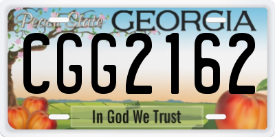 GA license plate CGG2162