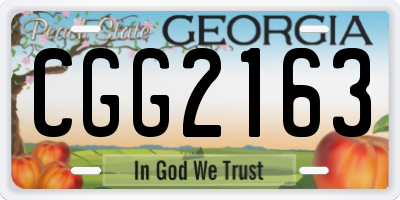 GA license plate CGG2163