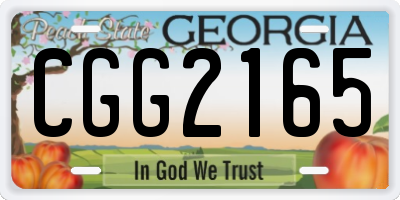 GA license plate CGG2165