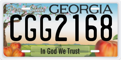 GA license plate CGG2168