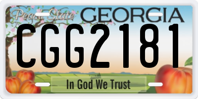 GA license plate CGG2181