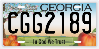 GA license plate CGG2189