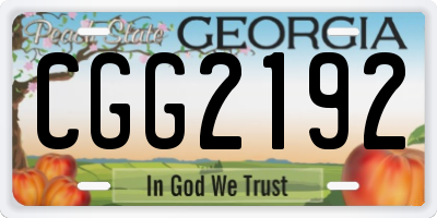 GA license plate CGG2192