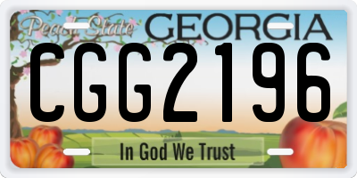 GA license plate CGG2196