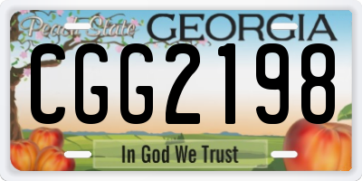 GA license plate CGG2198