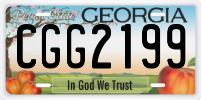 GA license plate CGG2199