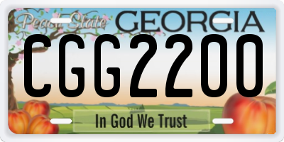GA license plate CGG2200