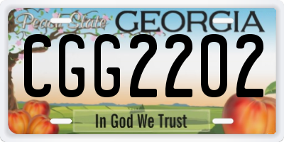 GA license plate CGG2202