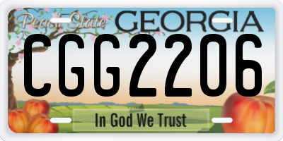 GA license plate CGG2206