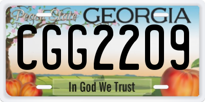 GA license plate CGG2209