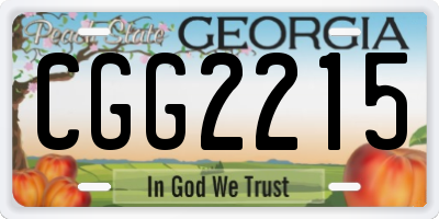 GA license plate CGG2215