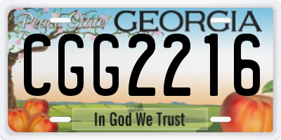 GA license plate CGG2216