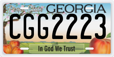 GA license plate CGG2223