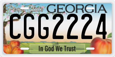GA license plate CGG2224