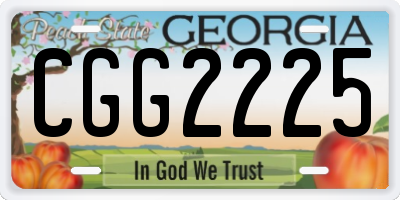 GA license plate CGG2225