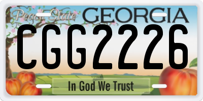 GA license plate CGG2226