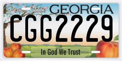 GA license plate CGG2229