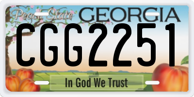 GA license plate CGG2251