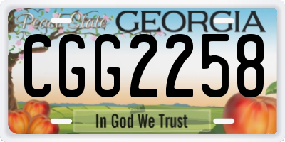 GA license plate CGG2258