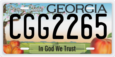 GA license plate CGG2265
