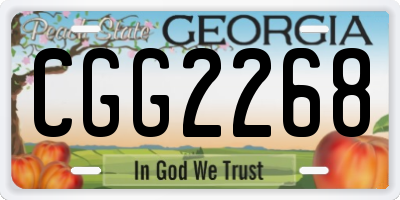 GA license plate CGG2268