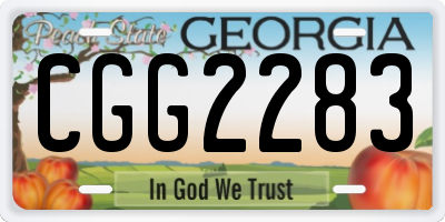 GA license plate CGG2283