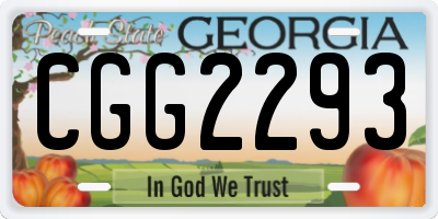 GA license plate CGG2293