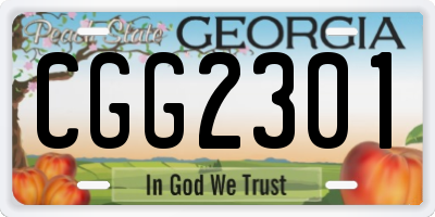 GA license plate CGG2301