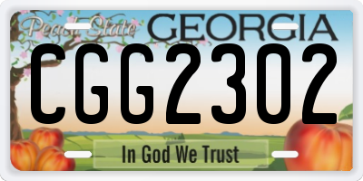 GA license plate CGG2302