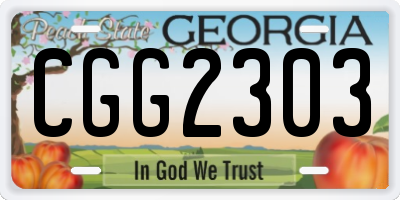GA license plate CGG2303