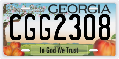 GA license plate CGG2308
