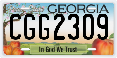 GA license plate CGG2309