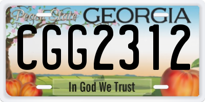 GA license plate CGG2312