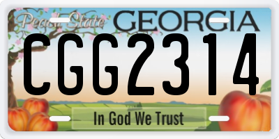GA license plate CGG2314