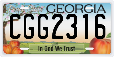 GA license plate CGG2316