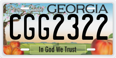 GA license plate CGG2322