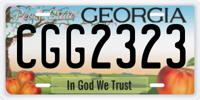 GA license plate CGG2323