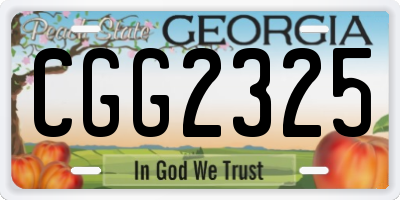 GA license plate CGG2325