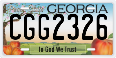GA license plate CGG2326