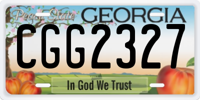 GA license plate CGG2327