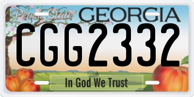 GA license plate CGG2332