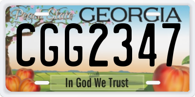 GA license plate CGG2347