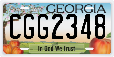 GA license plate CGG2348