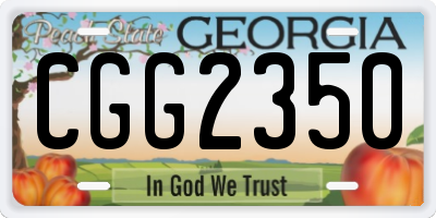 GA license plate CGG2350