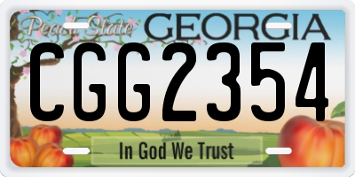 GA license plate CGG2354