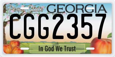 GA license plate CGG2357
